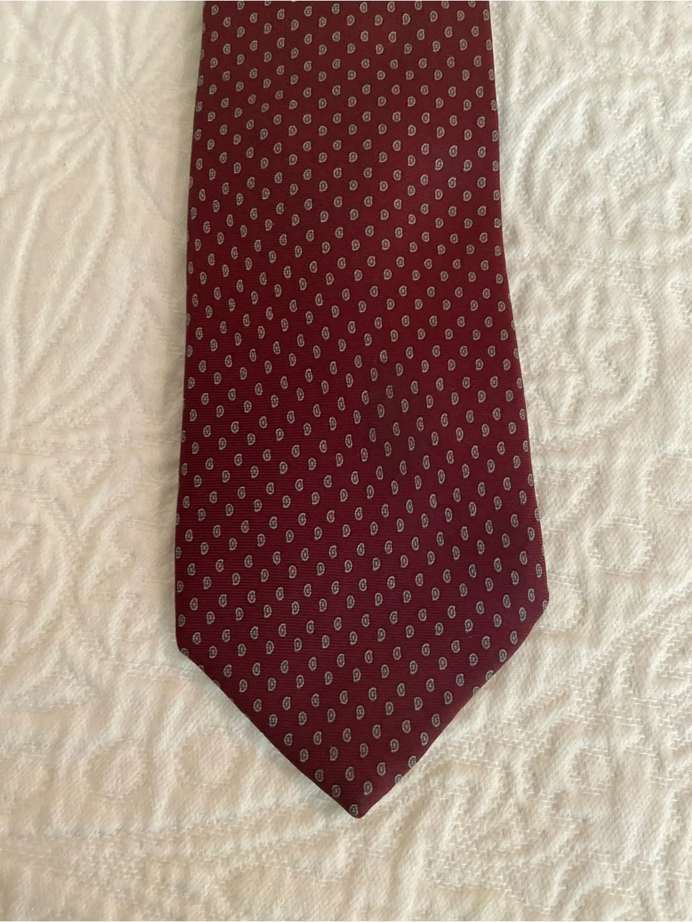 Vintage Chaps Ralph Lauren 100% Silk Burgundy Paisley Print Neck Tie Men’s Class